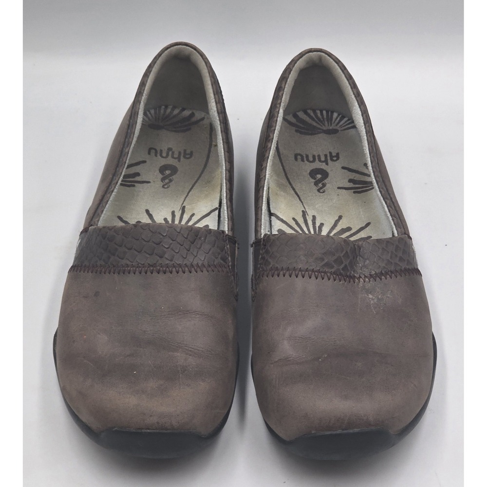 Ahnu Women's 'Jackie Pro' Reptile Embossed Brown Leather Slip-On Loafers Size 8 - Picture 3 of 12